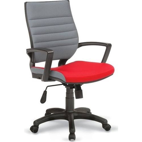 Asbir Rigel 55100 Çalışma Koltuğu Ofis Koltuğu Çalışma Sandalyesi Gri-Kırmızı Asbir